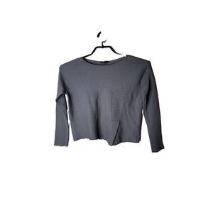 Lafayette 148 New York Women's Gray Wool Crop Sweater Size Medium t75